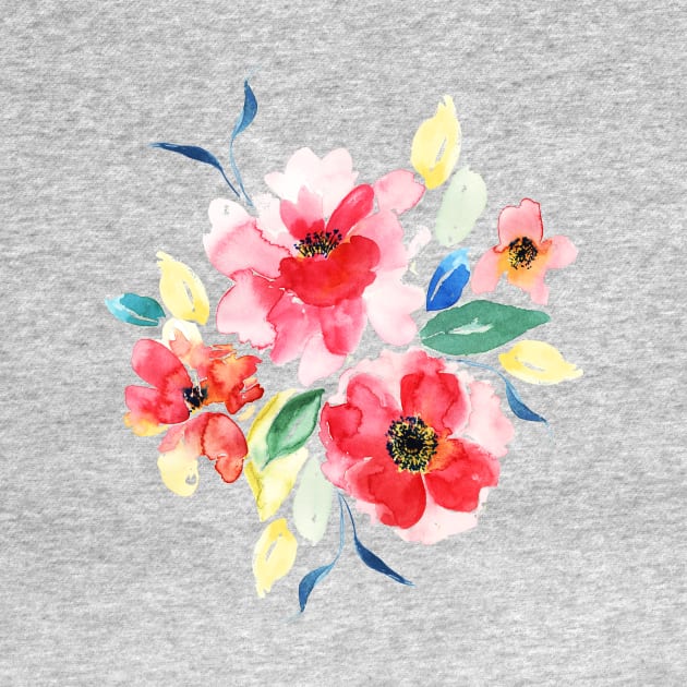 Wild Watercolour Flower Bouquet by LThomasDesigns